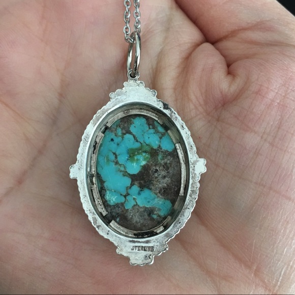 Natural turquoise sterling silver pendant - Picture 5 of 5